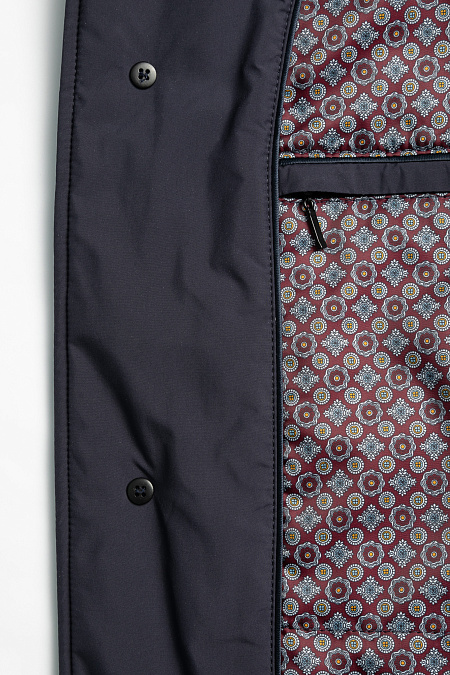 Удлиненная стеганая куртка-пальто с меховым воротником  (6099)