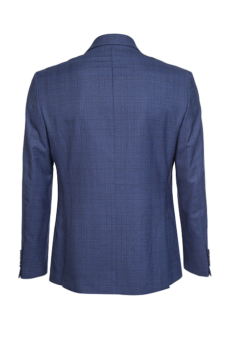 Мужской синий костюм в клетку из тонкой шерсти  Meucci (Италия), арт. MI 2200191/22002 - фото. Цвет: Синий в клетку.
