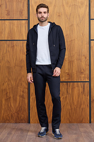 Темно-синий спортивный костюм из плотного трикотажа  (SpS A017 NAVY)