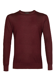Джемпер бордовый с круглым вырезом из смеси шерсти и шелка (ROUNDSILK/4M0833)