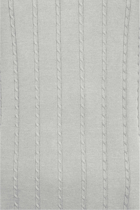 Поло светло-серого цвета с фактурным орнаментом в виде кос  для мужчин бренда Meucci (Италия), арт. MEU-2507/DQSS37 - фото. Цвет: Светло-серый. Купить в интернет-магазине https://shop.meucci.ru
