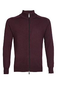 Шерстяной кардиган на молнии темно-бордовый  (FZIP+ALC/77900/4M0833)