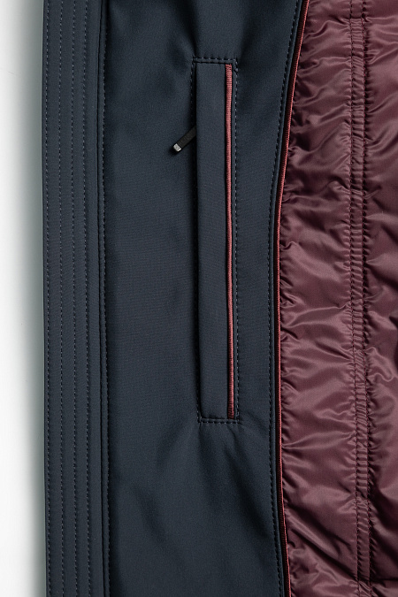 Удлиненный стеганый пуховик с капюшоном для мужчин бренда Meucci (Италия), арт. 1859 - фото. Цвет: Темно-синий. Купить в интернет-магазине https://shop.meucci.ru
