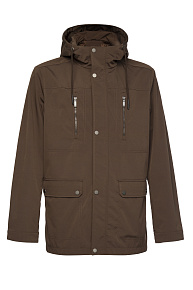 Ветровка-парка с капюшоном коричневого цвета (M-A-113 Brown)