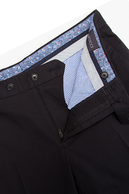 Мужские брюки из хлопка черного цвета  арт. DR 7529 BLACK Meucci (Италия) - фото. Цвет: Черный. Купить в интернет-магазине https://shop.meucci.ru
