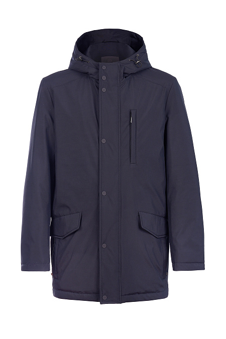 Утепленная куртка с капюшоном  для мужчин бренда Meucci (Италия), арт. 1080 - фото. Цвет: Темно-синий. Купить в интернет-магазине https://shop.meucci.ru
