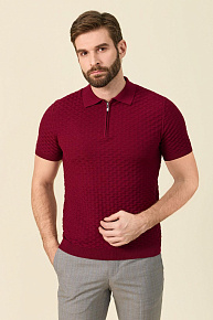 Поло из хлопка Пима бордового цвета  (MEU-SS2401/DQSS27)
