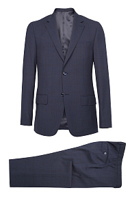 Серо-синий костюм в клетку из шерсти  (MI 2200191DR/8037+)