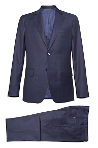 Костюм из тонкой шерсти темно-синий в клетку  (MI 2200191RD/11059)