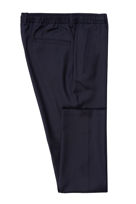 Мужские брендовые брюки из шерсти темно-синие в стиле спорт-шик арт. MI 24568320-02 Meucci (Италия) - фото. Цвет: Темно-синий. Купить в интернет-магазине https://shop.meucci.ru
