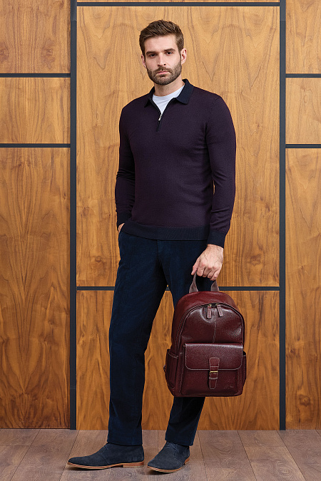 Мужские брендовые брюки из хлопкового темно-синего микровельвета  арт. DV 1060 BLUE Meucci (Италия) - фото. Цвет: Темно-синий. Купить в интернет-магазине https://shop.meucci.ru
