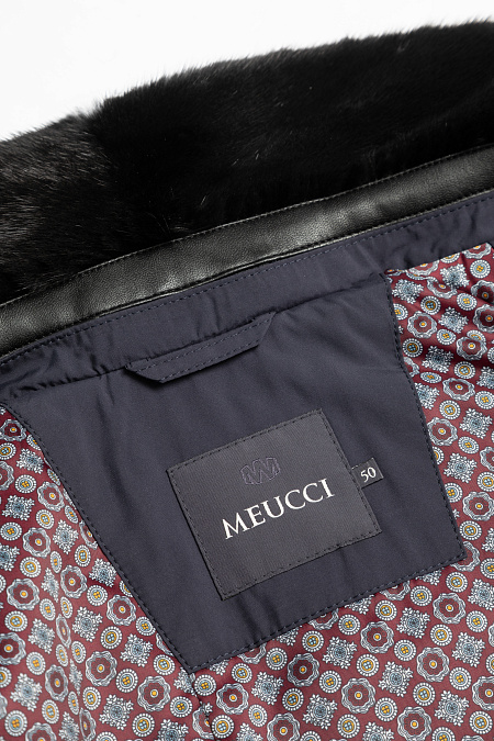 Удлиненная стеганая куртка-пальто с меховым воротником  (6099)