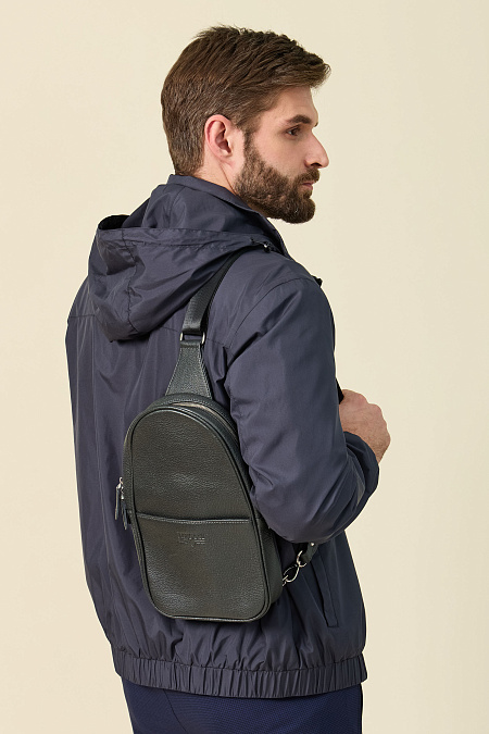 Сумка-слинг серого цвета с ремнем через плечо  для мужчин бренда Meucci (Италия), арт. О-78188 Grey - фото. Цвет: . Купить в интернет-магазине https://shop.meucci.ru
