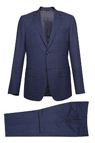 Синий костюм в клетку из легкой шерсти  (MI 2200191DR/8041+)
