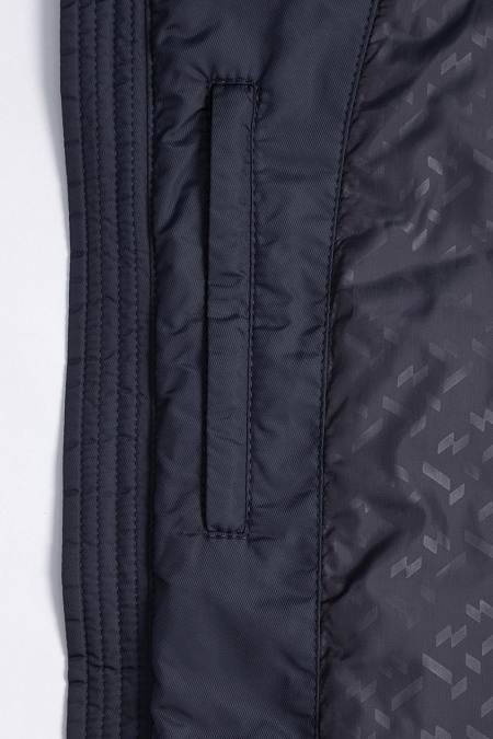 Удлиненный пуховик-парка с капюшоном для мужчин бренда Meucci (Италия), арт. 9880 - фото. Цвет: Темно-синий. Купить в интернет-магазине https://shop.meucci.ru
