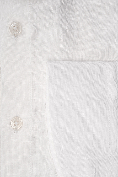 Модная мужская белая льняная рубашка с длинным рукавом  арт. CL 10224070/301022 от Meucci (Италия) - фото. Цвет: Белый.
