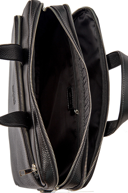 Кожаная сумка-портфель для мужчин бренда Meucci (Италия), арт. O-78137 R - фото. Цвет: Черный. Купить в интернет-магазине https://shop.meucci.ru
