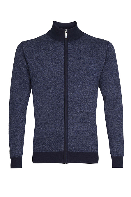 Мужской брендовый кардиган синий с застежкой на молнию  арт. FULLZIP/5E1251/ML0147 Meucci (Италия) - фото. Цвет: Синий . Купить в интернет-магазине https://shop.meucci.ru
