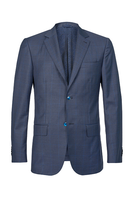 Летний классический пиджак серо-синего цвета в клетку NKP164 для мужчин бренда Meucci (Италия), арт. NKP164 - фото. Цвет: Темно-синий, клетка. Купить в интернет-магазине https://shop.meucci.ru
