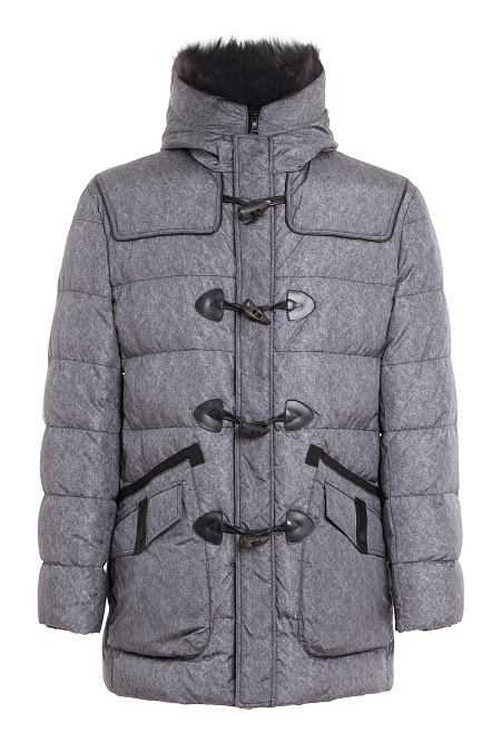 Пуховик серый для мужчин бренда Meucci (Италия), арт. 1668 - фото. Цвет: Серый. Купить в интернет-магазине https://shop.meucci.ru
