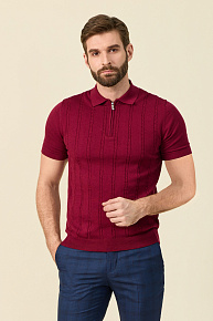 Поло бордовое из хлопка Пима  (MEU-SS2407/DQSS27)