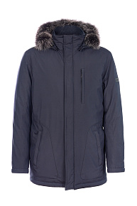 Пуховик средней длины с капюшоном (3940)