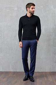 Брюки в мелкую клетку темно-синего цвета из шерсти  (MI 16068320-02)