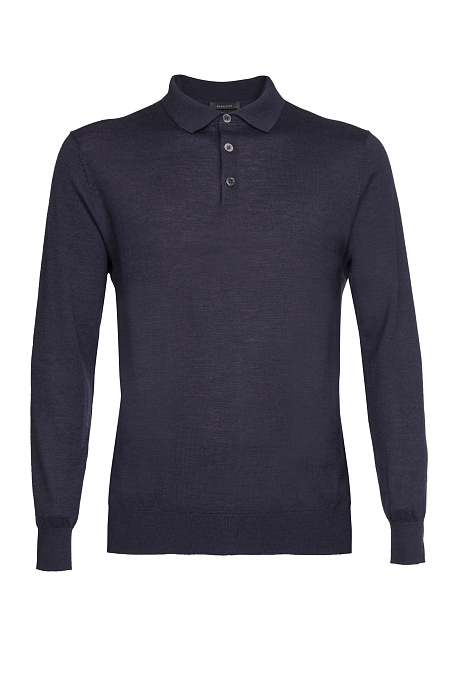 Мужской брендовый джемпер-поло темно-синего цвета с застежкой на пуговицы  арт. POLOB/ML0103 Meucci (Италия) - фото. Цвет: Темно-синий. Купить в интернет-магазине https://shop.meucci.ru

