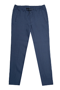 Брюки льняные синего цвета  (VB 4673 NAVY)