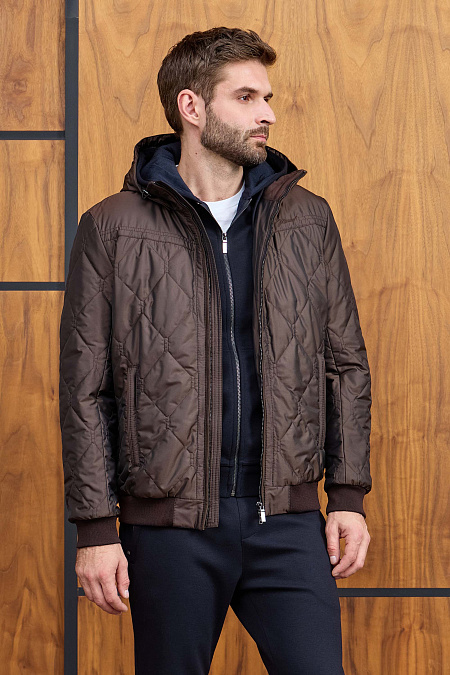 Темно-синий спортивный костюм из плотного трикотажа  для мужчин бренда Meucci (Италия), арт. SpS A017 NAVY - фото. Цвет: Темно-синий. Купить в интернет-магазине https://shop.meucci.ru
