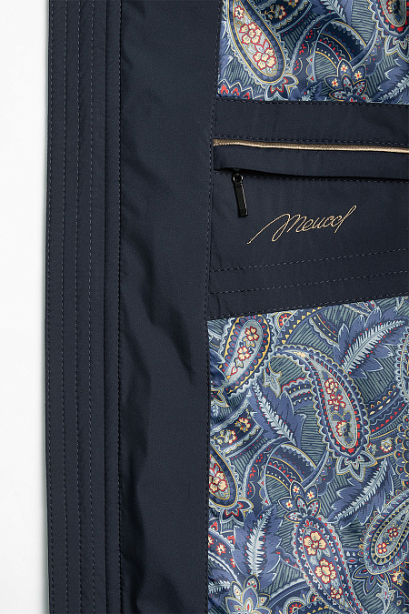 Утепленная стеганая куртка-бомбер  для мужчин бренда Meucci (Италия), арт. 8121 - фото. Цвет: Темно-синий. Купить в интернет-магазине https://shop.meucci.ru
