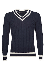 Пуловер темно-синий с белыми полосами  (23139/19004/590)