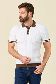 Поло белого цвета из хлопка Пима (MEU-SS2410/DQSS01)