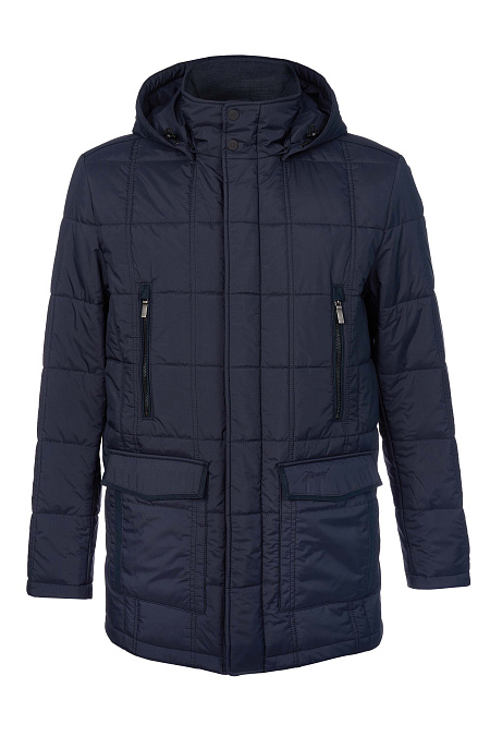 Утепленная стеганая куртка средней длины с капюшоном  для мужчин бренда Meucci (Италия), арт. 8998 - фото. Цвет: . Купить в интернет-магазине https://shop.meucci.ru
