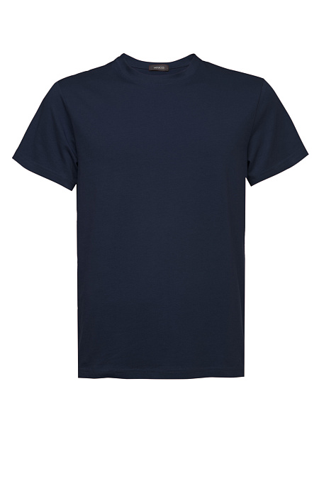 Футболка темно-синяя хлопковая с добавлением лайкры  для мужчин бренда Meucci (Италия), арт. TSH 2001 NAVY - фото. Цвет: Темно-синий. Купить в интернет-магазине https://shop.meucci.ru
