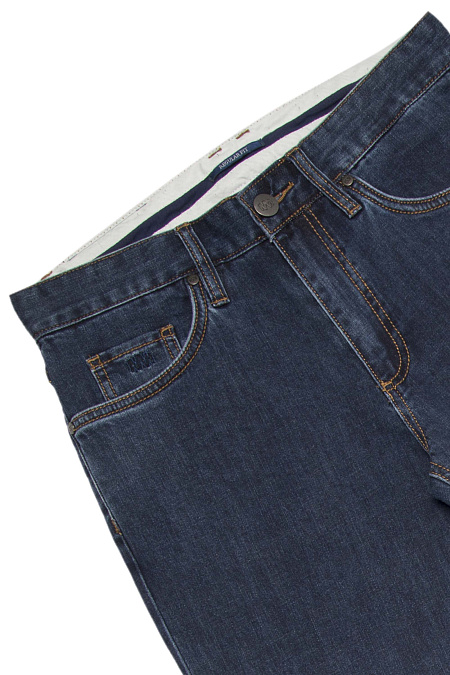 Мужские брендовые темно-синие джинсы прямого кроя среднего облегания  арт. NLW REG 2501 Meucci (Италия) - фото. Цвет: Темно-синие. Купить в интернет-магазине https://shop.meucci.ru
