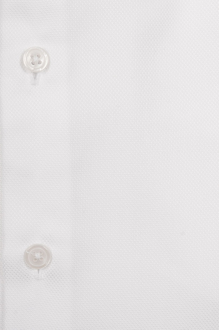Модная мужская  рубашка белая с микродизайном и эффектом non iron  арт. SL 10224070/301011 от Meucci (Италия) - фото. Цвет: Белый, микродизайн.
