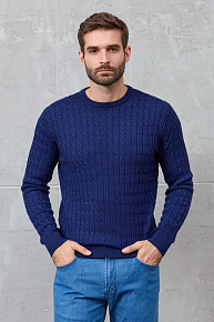 Джемпер синего цвета с круглой горловиной  (83014/22025 INDIGO)