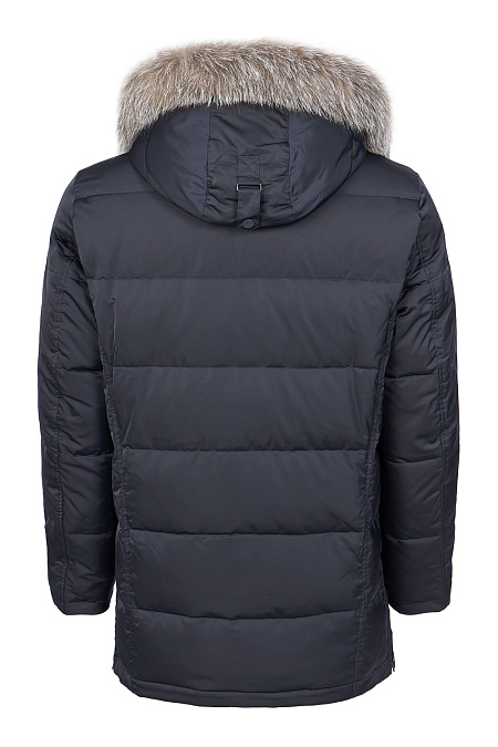 Стеганый пуховик удлиненный для мужчин бренда Meucci (Италия), арт. 1837 - фото. Цвет: Темно-синий. Купить в интернет-магазине https://shop.meucci.ru
