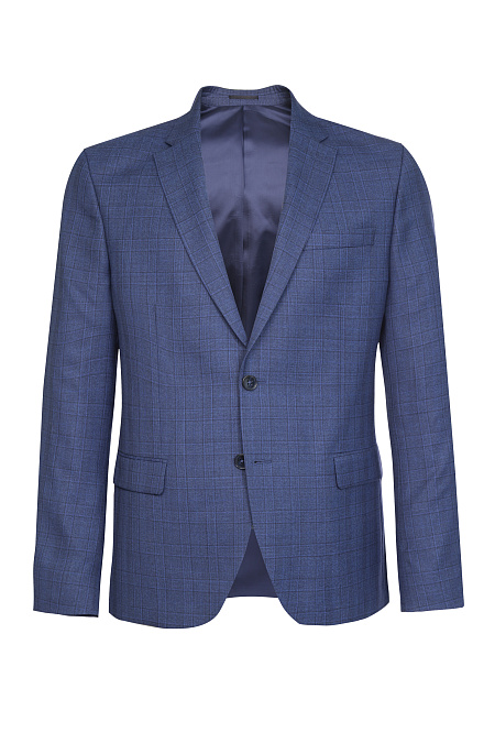 Мужской синий костюм в клетку из тонкой шерсти  Meucci (Италия), арт. MI 2200191/22002 - фото. Цвет: Синий в клетку.