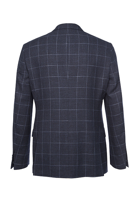 Мужской пиджак темно-синий в клетку из смеси шерсти и вискозы  Meucci (Италия), арт. MI 1200181VB/11641 - фото. Цвет: Темно-синий в клетку. Купить в интернет-магазине https://shop.meucci.ru
