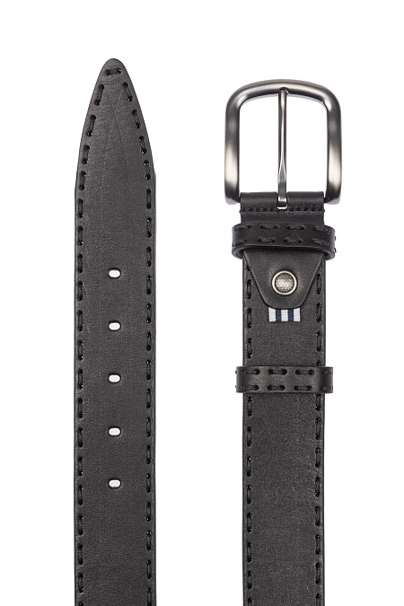 Черный кожаный ремень для мужчин бренда Meucci (Италия), арт. 00071305-100 - фото. Цвет: Черный. Купить в интернет-магазине https://shop.meucci.ru
