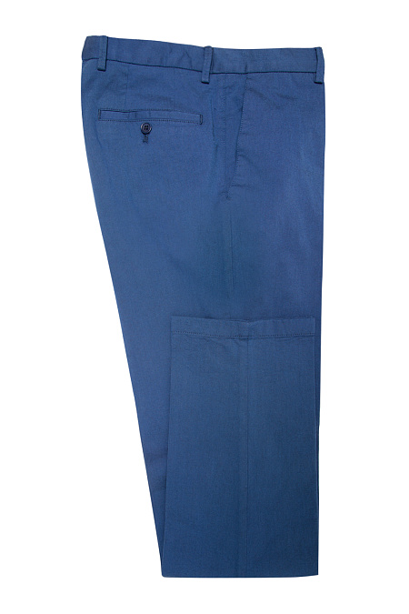 Мужские брендовые брюки летние из хлопка светло-синие  арт. RD 9482 BLUE Meucci (Италия) - фото. Цвет: Светло-синий. Купить в интернет-магазине https://shop.meucci.ru
