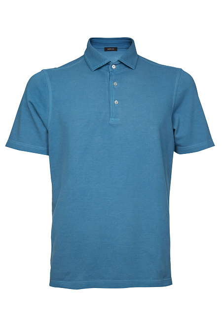 Поло из хлопка ярко-голубое  для мужчин бренда Meucci (Италия), арт. 79047/60103/667 - фото. Цвет: Ярко-голубой. Купить в интернет-магазине https://shop.meucci.ru
