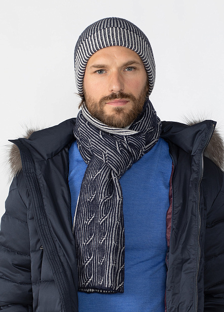 Шарф из шерсти с кашемиром серый  для мужчин бренда Meucci (Италия), арт. 30Y78/2075 - фото. Цвет: Серый. Купить в интернет-магазине https://shop.meucci.ru
