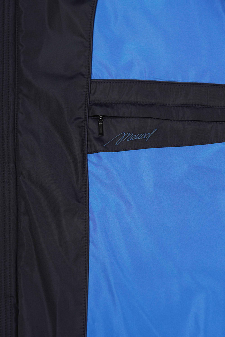 Удлиненный пуховик-пальто с капюшоном темно-синего цвета  для мужчин бренда Meucci (Италия), арт. 9777 - фото. Цвет: Темно-синий. Купить в интернет-магазине https://shop.meucci.ru
