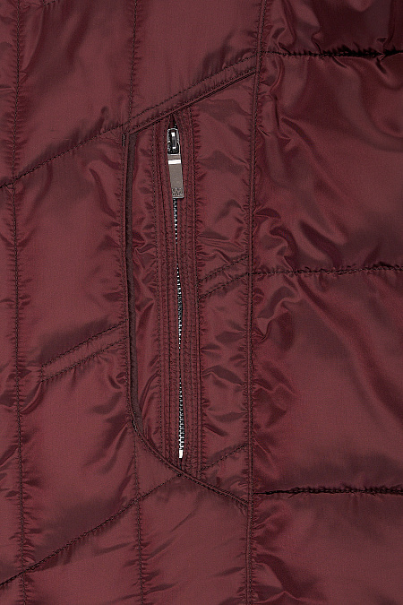 Стеганый короткий пуховик бордового цвета с капюшоном для мужчин бренда Meucci (Италия), арт. 2847 - фото. Цвет: Бордо. Купить в интернет-магазине https://shop.meucci.ru
