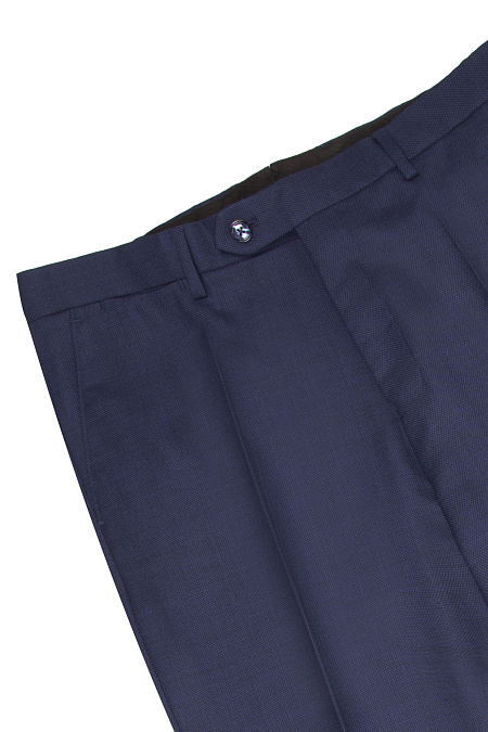 Мужские брендовые классические костюмные брюки темно-синего цвета  арт. MI 30062VB/8040 Meucci (Италия) - фото. Цвет: Темно-синий. Купить в интернет-магазине https://shop.meucci.ru
