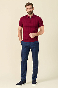 Брюки темно-синие в клетку из тонкой шерсти  (MI 21136320-08)