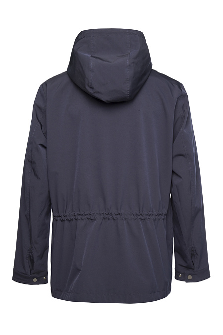 Ветровка-парка с капюшоном темно-синяя для мужчин бренда Meucci (Италия), арт. M-A-113 Blue - фото. Цвет: Темно-синий. Купить в интернет-магазине https://shop.meucci.ru
